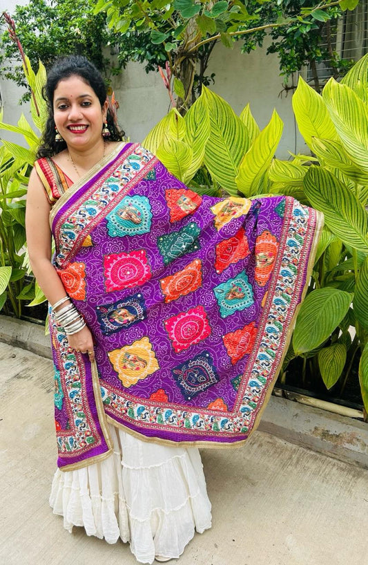 Jaipuri Dupatta with Elegant Mirror Work