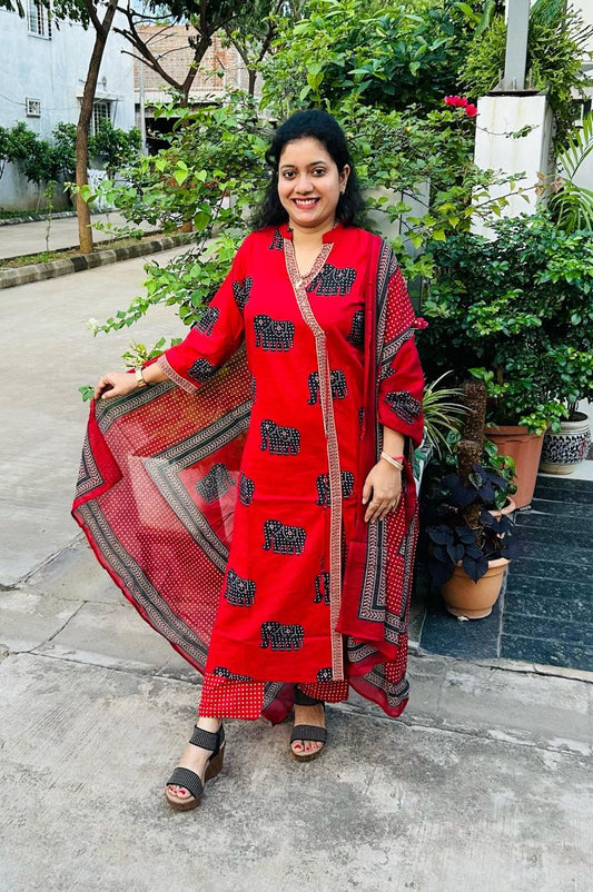 Cotton Kurta Set - 3 Piece