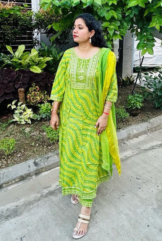 Bandhani Print Kurta Set