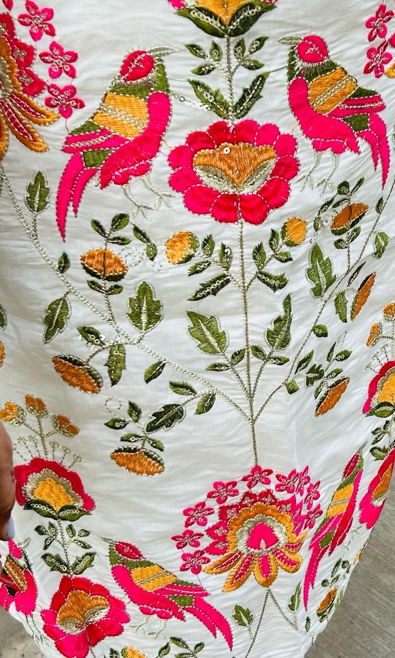 Embroidered Kurta Set with Tulip Pant - Elegant & Different