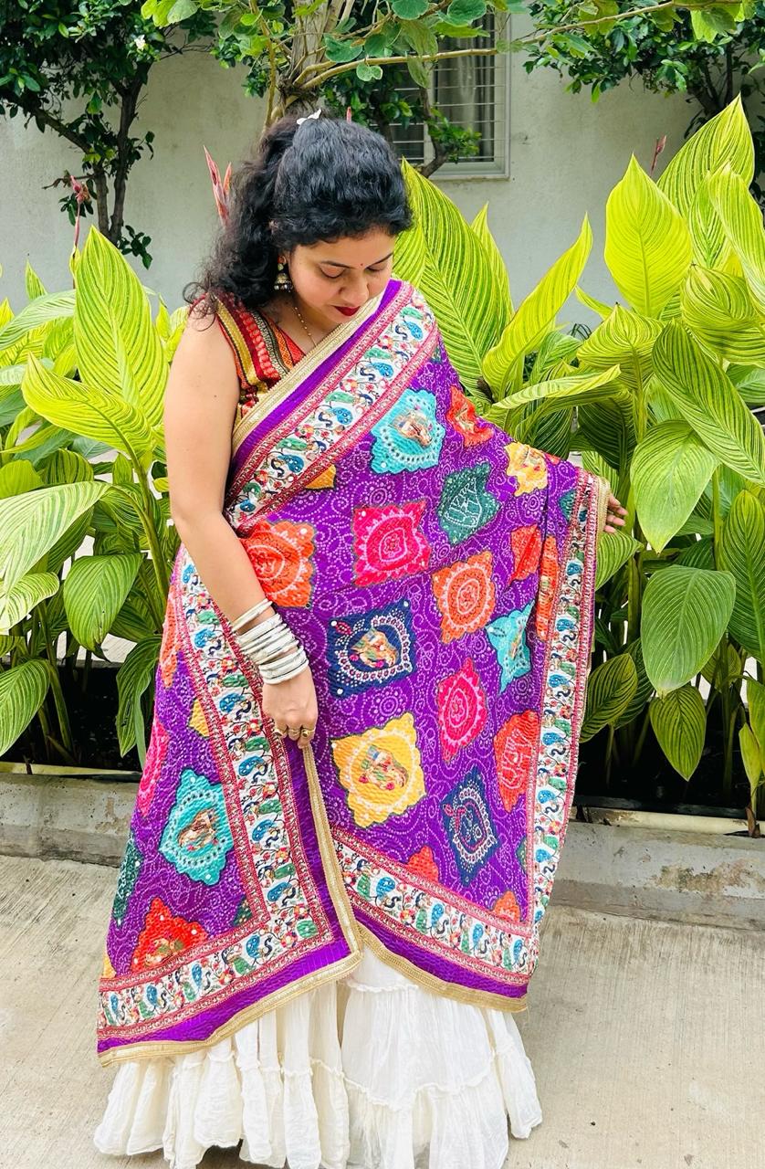 Jaipuri Dupatta with Elegant Mirror Work