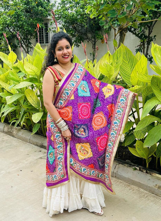 Jaipuri Dupatta with Elegant Mirror Work