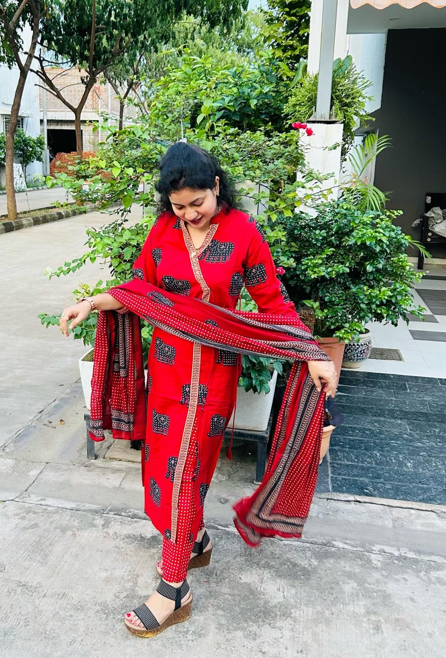 Cotton Kurta Set - 3 Piece